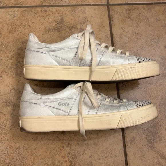 Gola Women's Orchid II Cheetah Sneakers in silver metallic - Picture 3 of 6